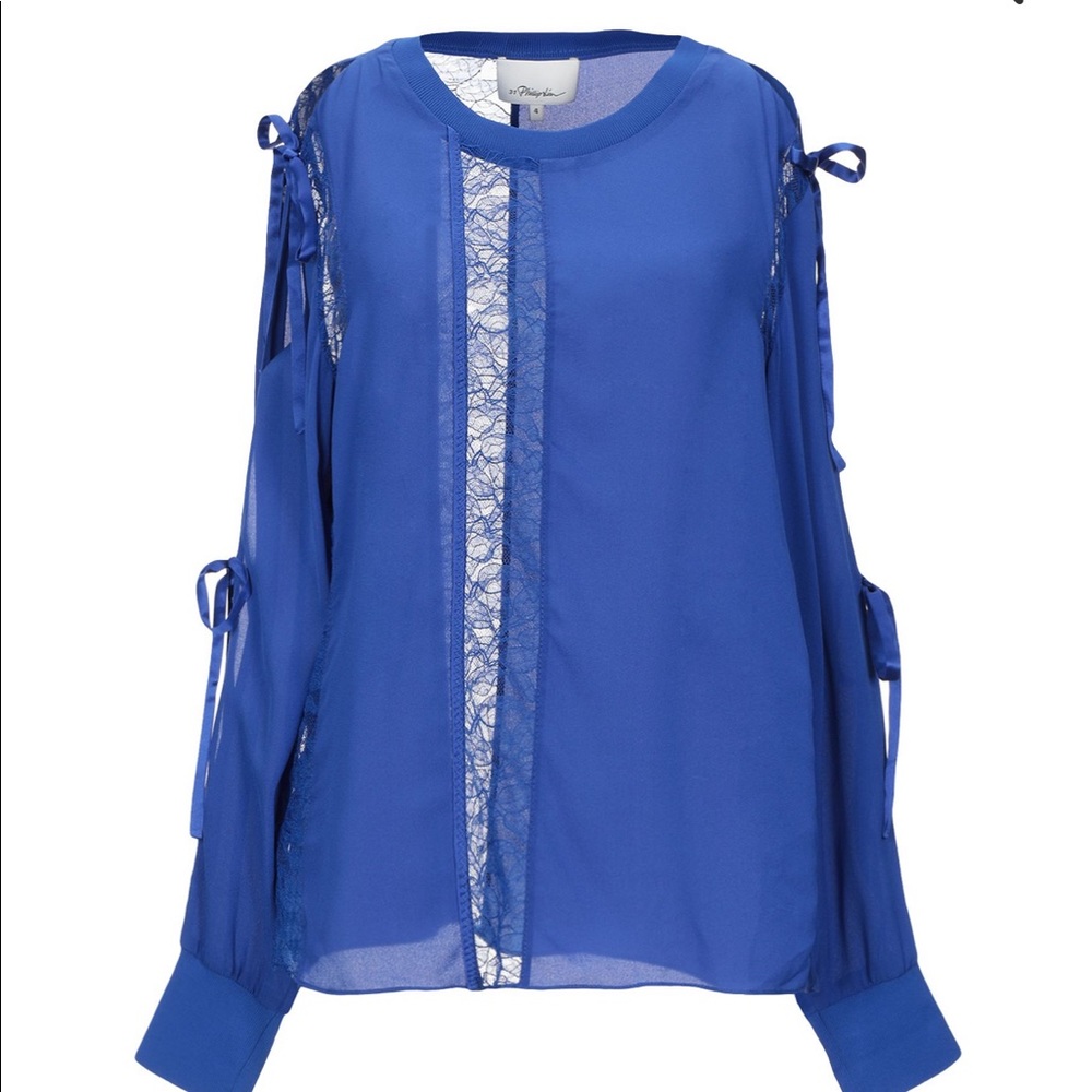 Philip lim 3.1 blue lace silk blouse/ shirt size4